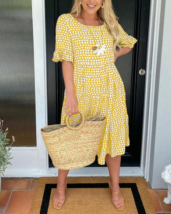 Olga Penna™ Prodyšné midi šaty pro bezstarostný každodenní styl