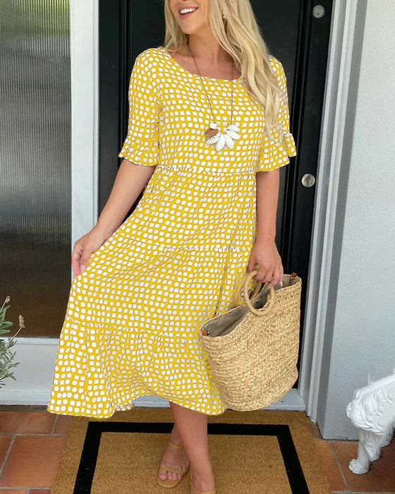 Olga Penna™ Prodyšné midi šaty pro bezstarostný každodenní styl