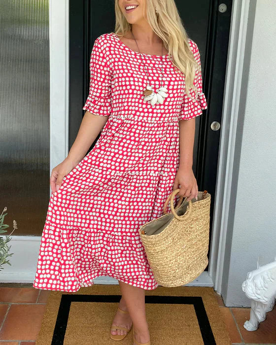 Olga Penna™ Prodyšné midi šaty pro bezstarostný každodenní styl
