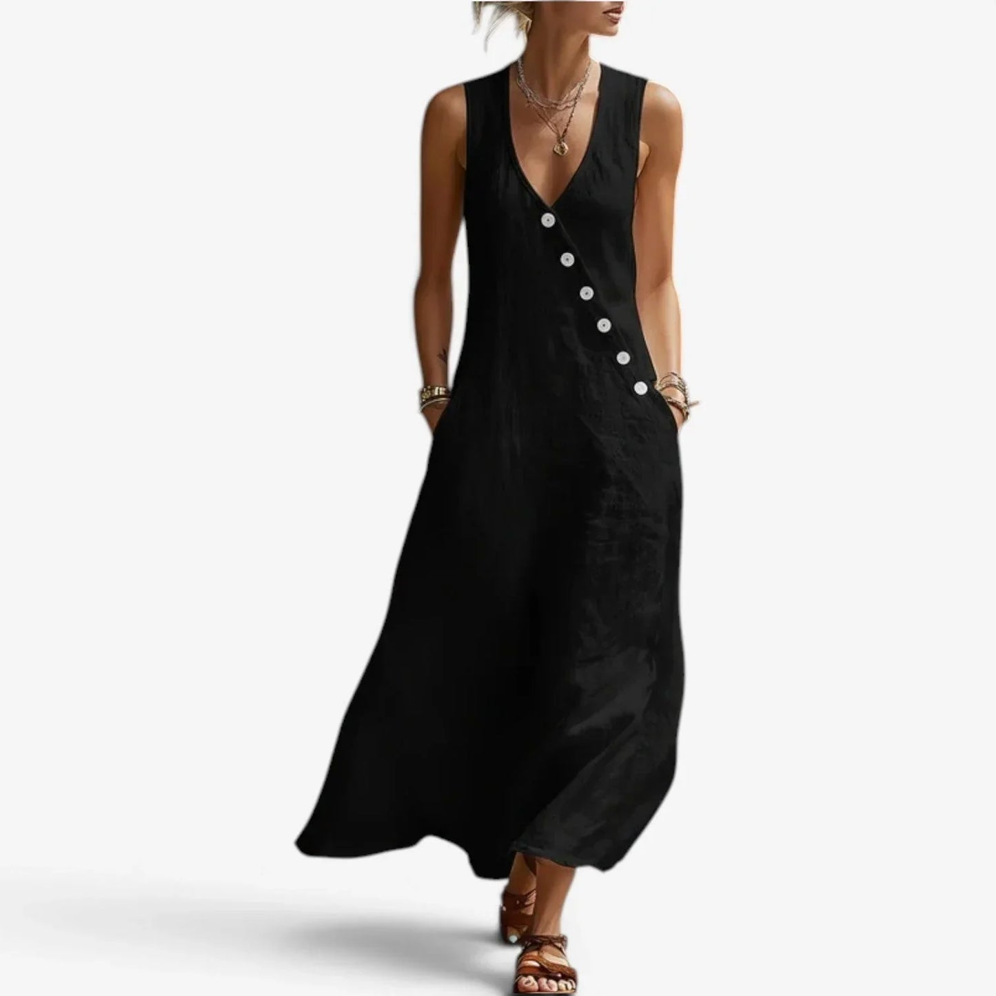 Olivia Righetti™ Maxi šaty bez rukávů pro bezstarostnou letní eleganci