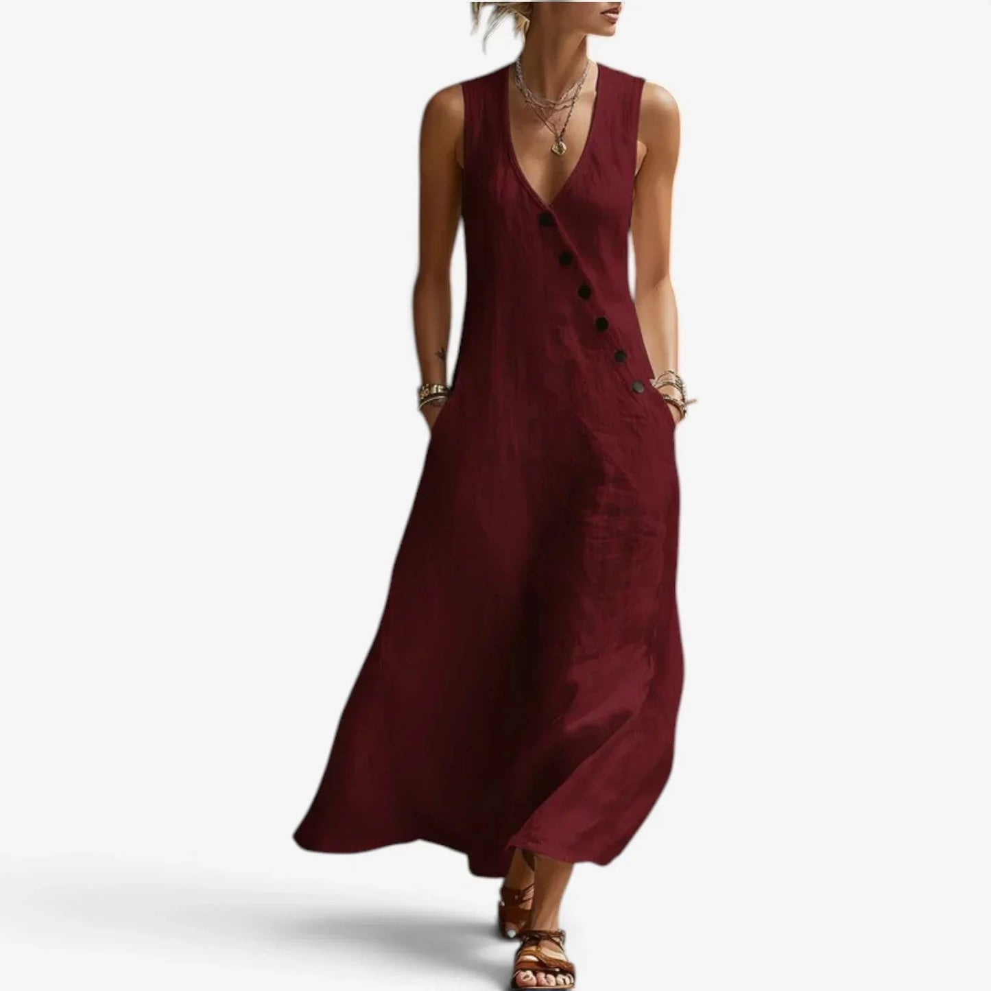 Olivia Righetti™ Maxi šaty bez rukávů pro bezstarostnou letní eleganci