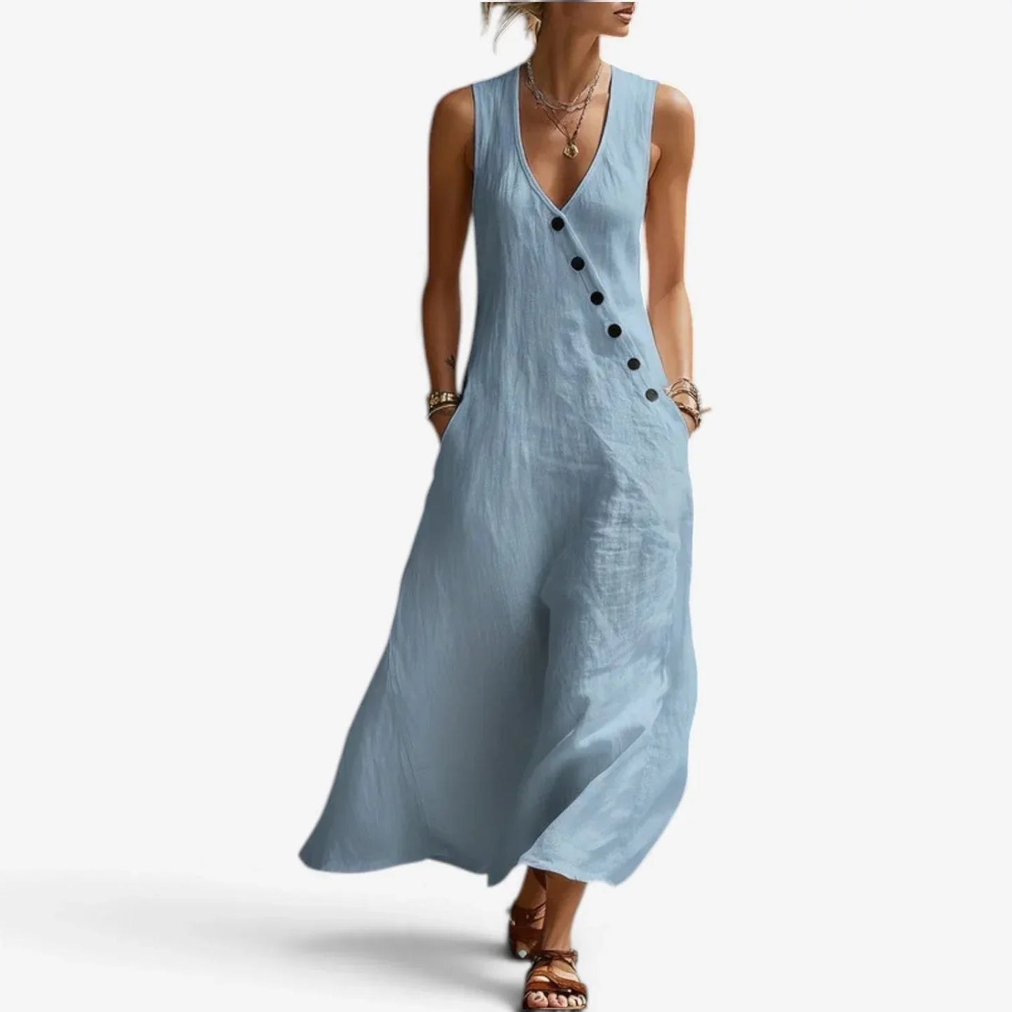 Olivia Righetti™ Maxi šaty bez rukávů pro bezstarostnou letní eleganci