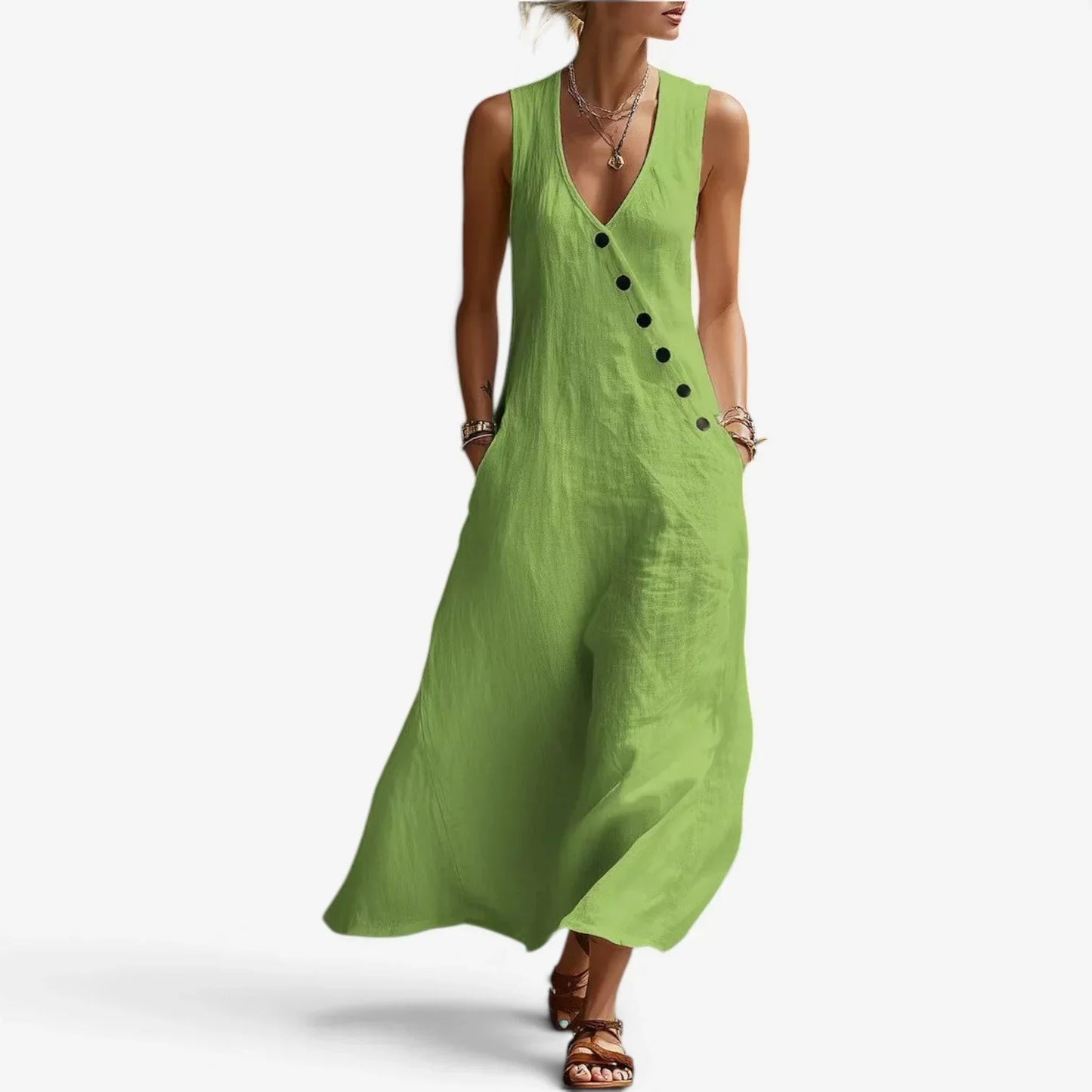 Olivia Righetti™ Maxi šaty bez rukávů pro bezstarostnou letní eleganci
