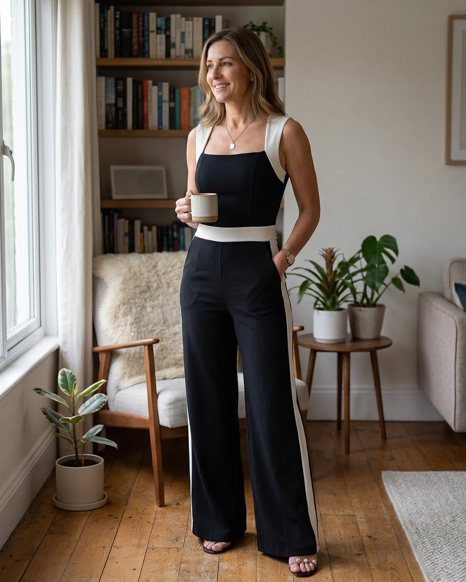Paola Arcangeli™ Overal se širokými nohavicemi pro elegantní večery