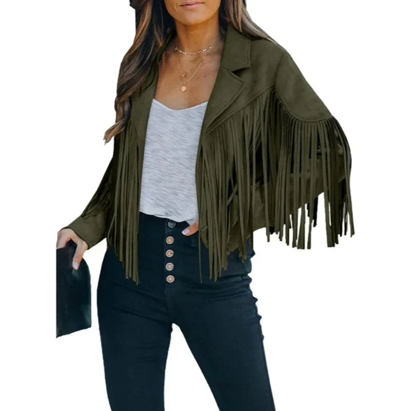 Paola Avellino™ Elegantní třásňové sako pro každodenní outfity