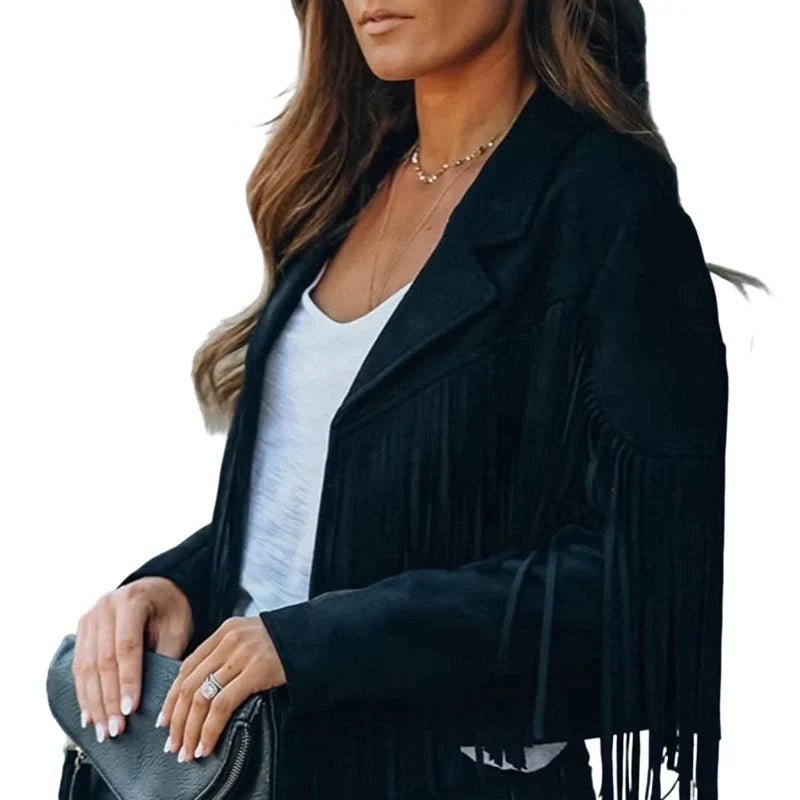 Paola Avellino™ Elegantní třásňové sako pro každodenní outfity