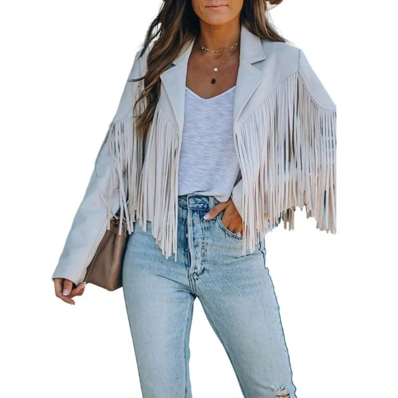 Paola Avellino™ Elegantní třásňové sako pro každodenní outfity