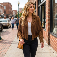 Paola Avellino™ Elegantní třásňové sako pro každodenní outfity