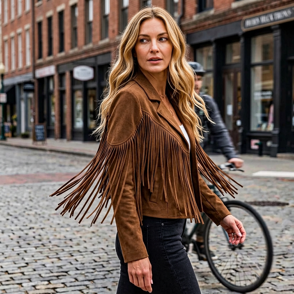 Paola Avellino™ Elegantní třásňové sako pro každodenní outfity