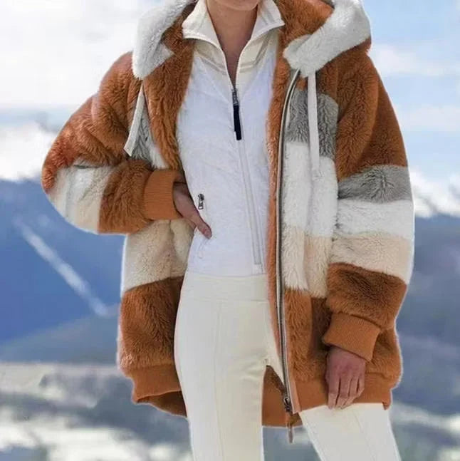 Pasqualina Ruelle Plush Oversized Hooded Teddy Coat - main front product view