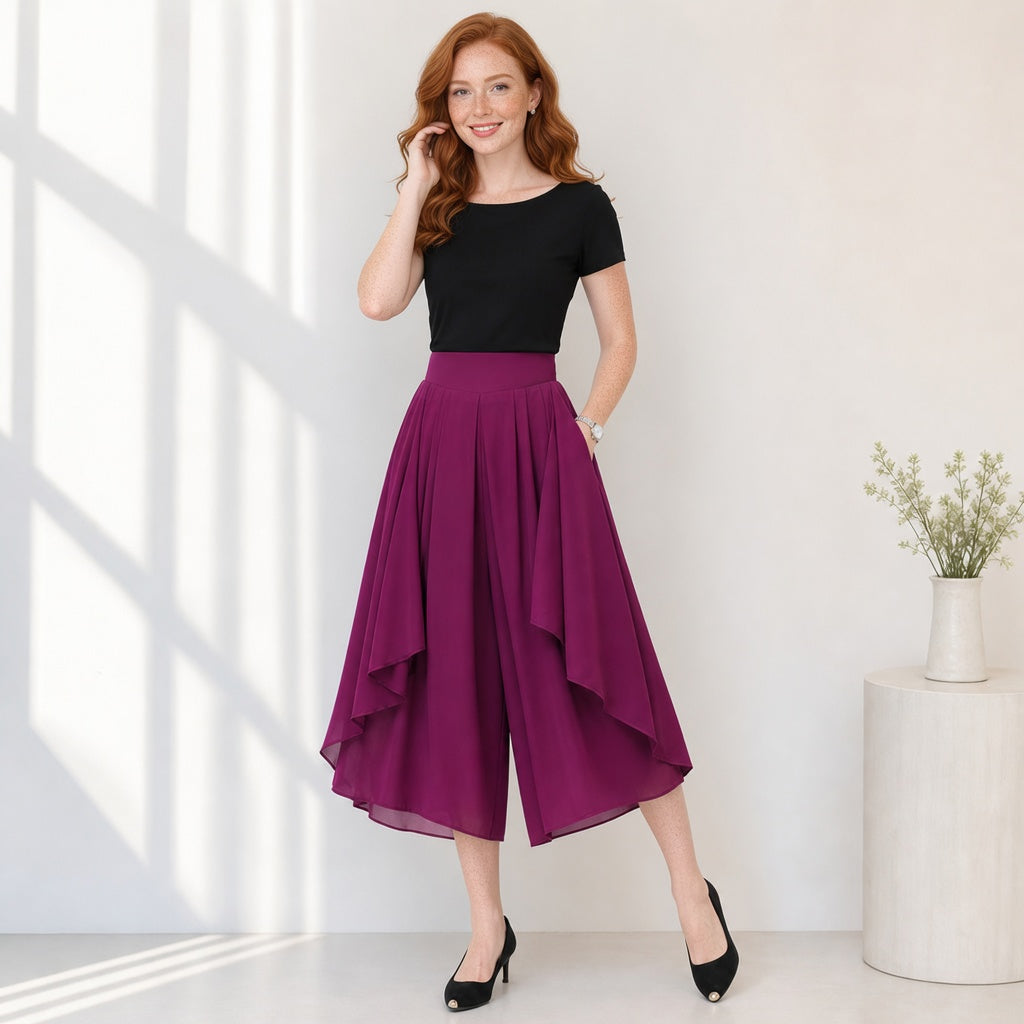 Patrizia Curci™ Šifonové kalhoty s vysokým pasem pro bezstarostnou eleganci