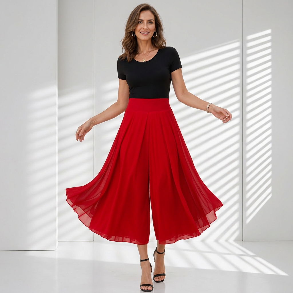 Patrizia Curci™ Šifonové kalhoty s vysokým pasem pro bezstarostnou eleganci