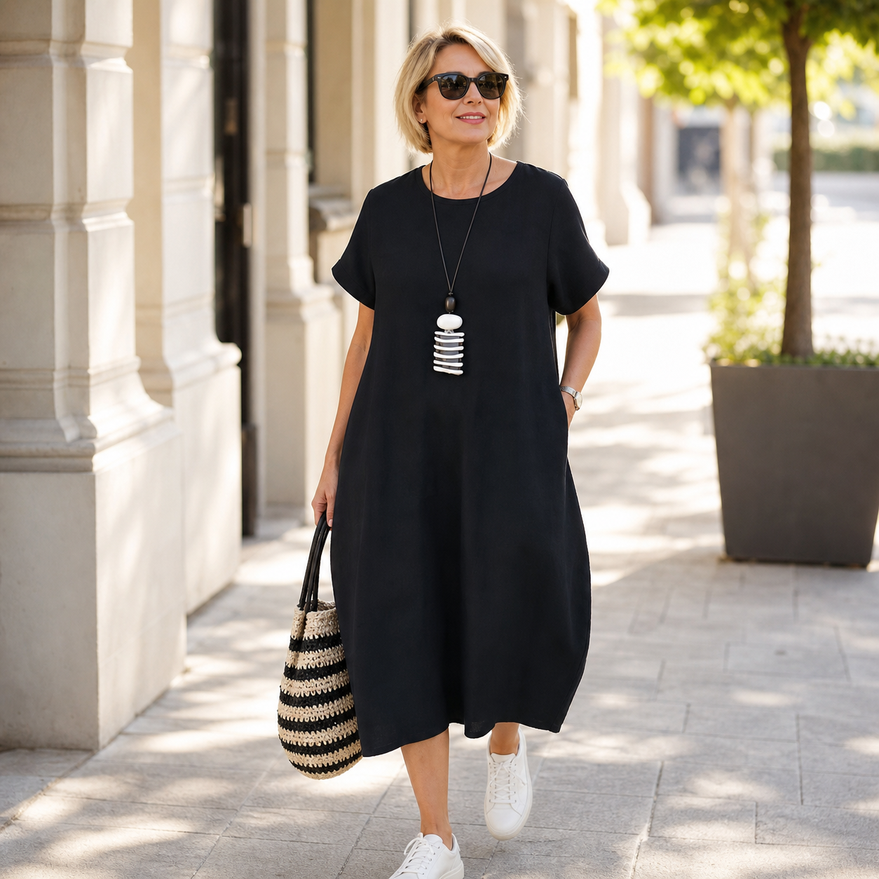 Patrizia Procopio™ Elegantní midi šaty pro celodenní pohodlí
