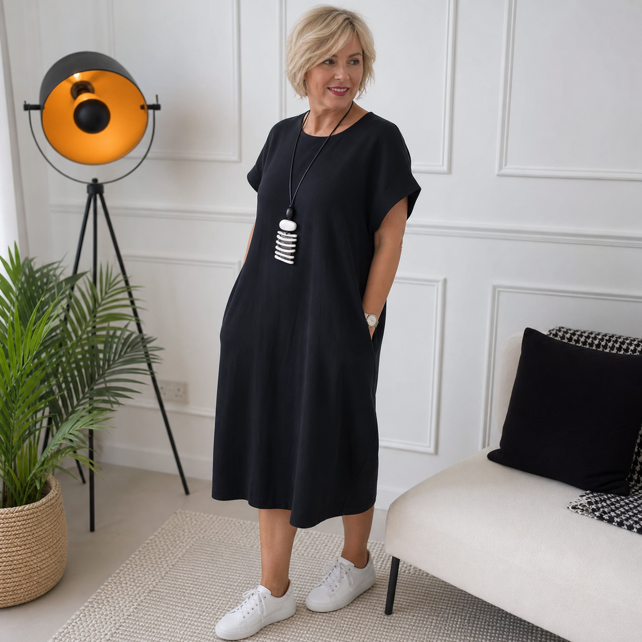 Patrizia Procopio™ Elegantní midi šaty pro celodenní pohodlí