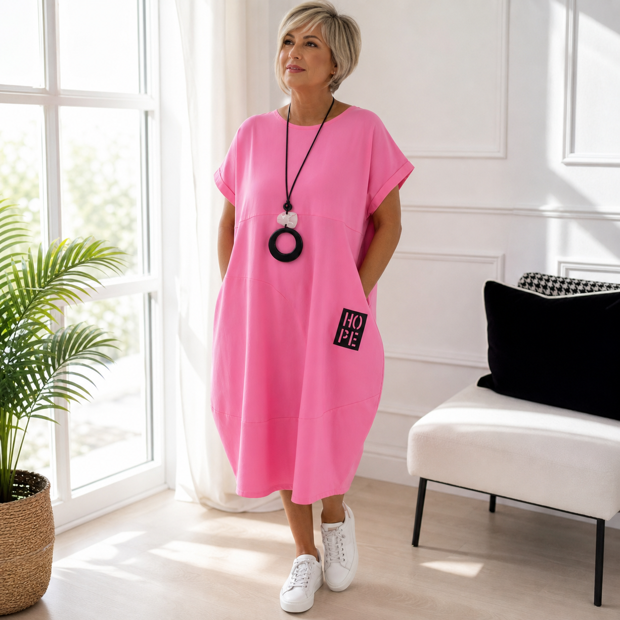 Patrizia Procopio™ Elegantní midi šaty pro celodenní pohodlí