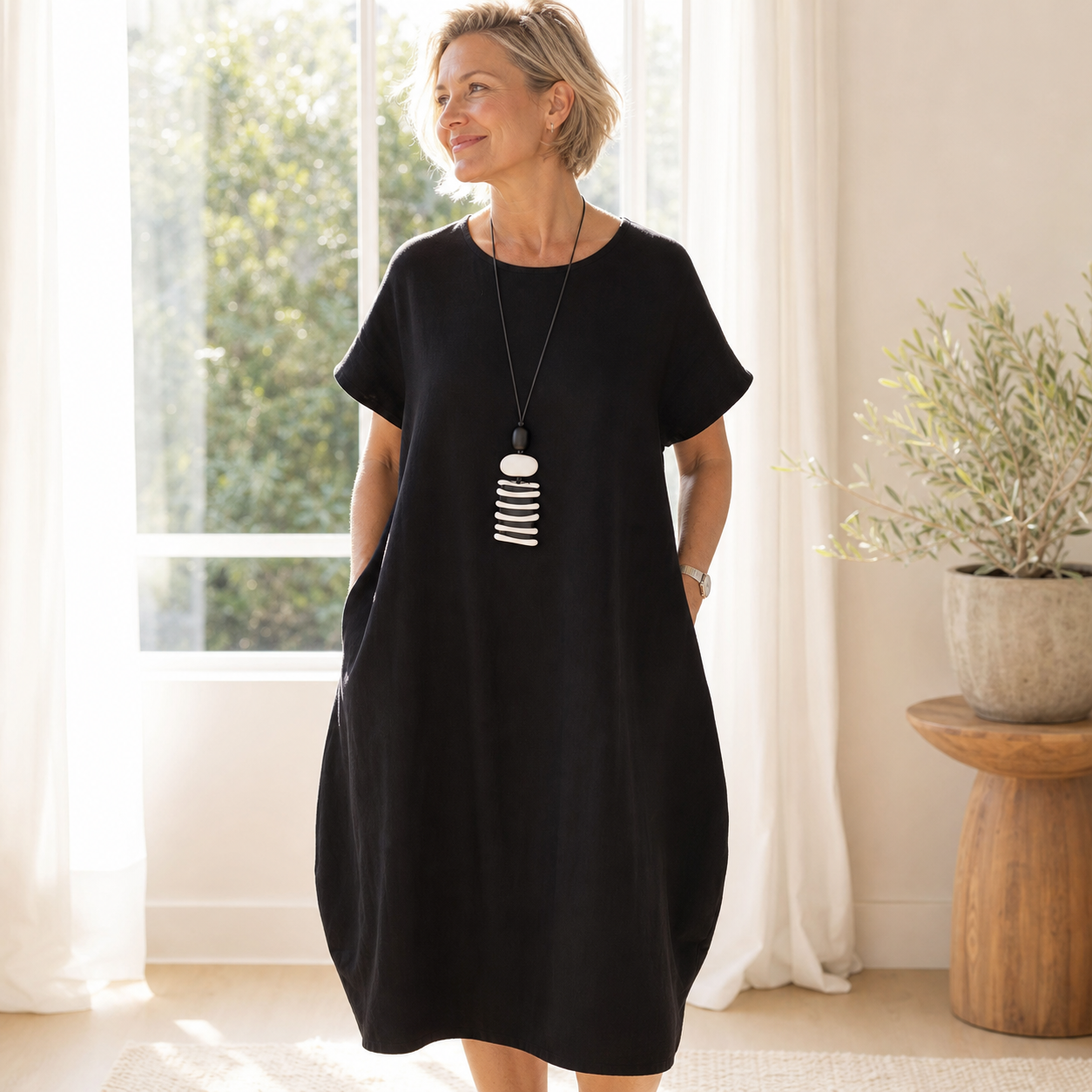 Patrizia Procopio™ Elegantní midi šaty pro celodenní pohodlí