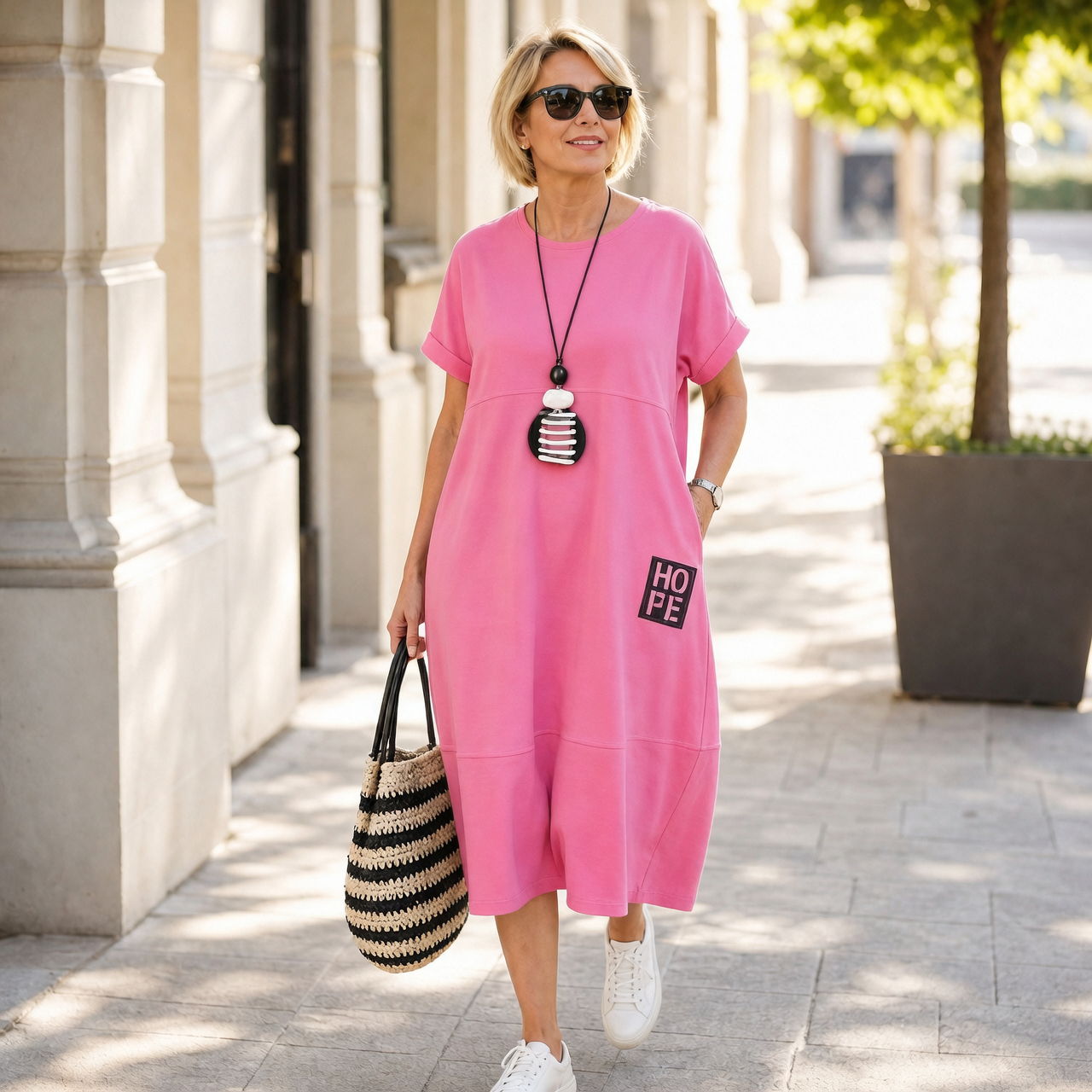 Patrizia Procopio™ Elegantní midi šaty pro celodenní pohodlí
