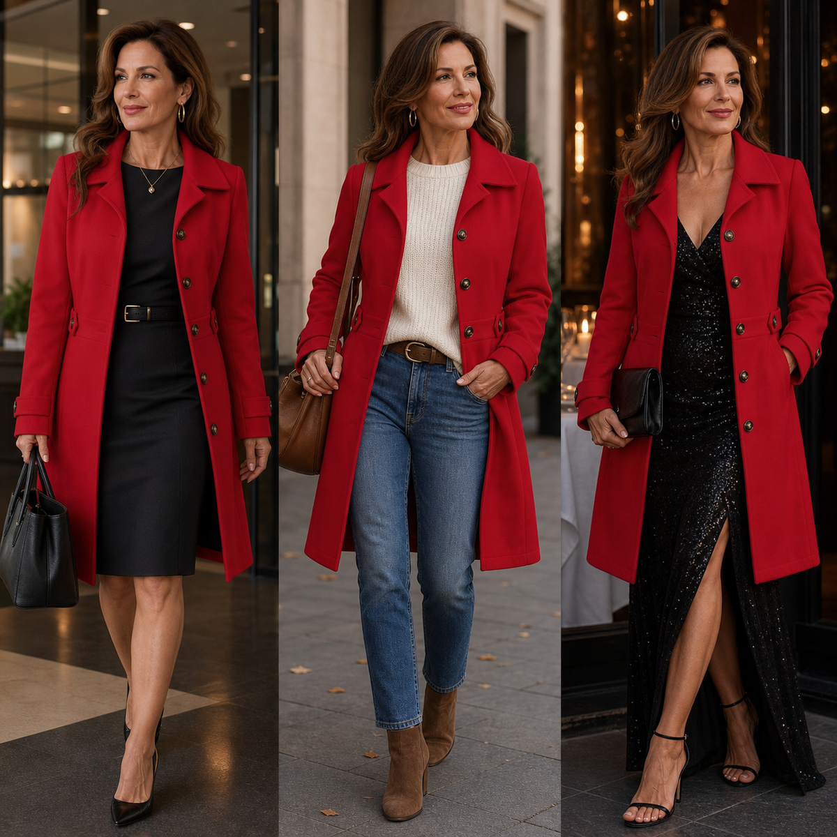 Pinuccia Panetta™ Přepásaný městský kabát pro bezstarostný styl v chladném počasí