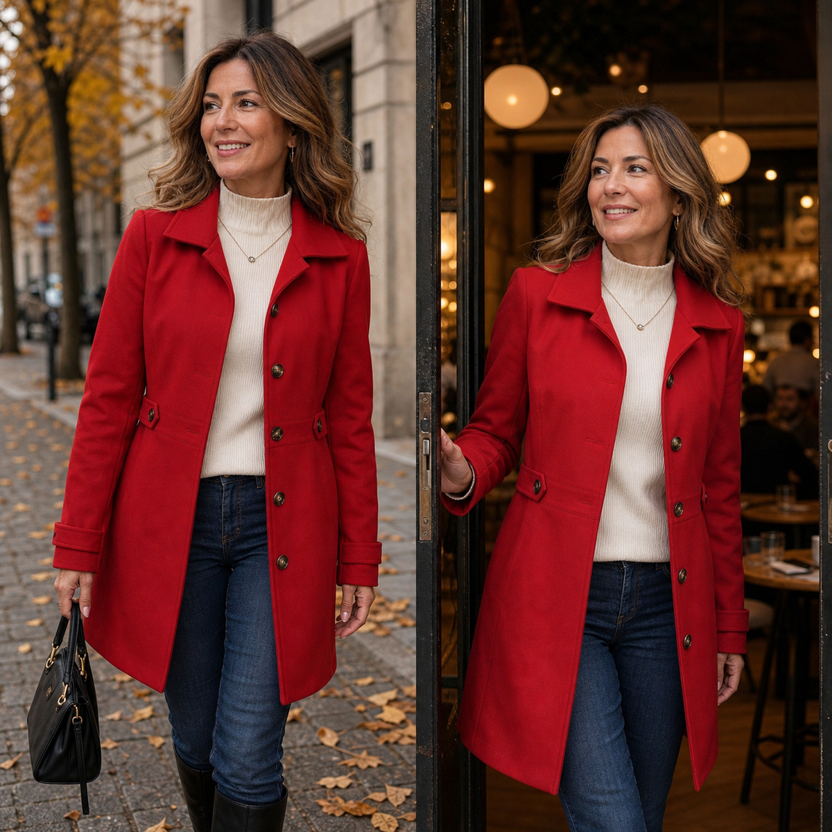Pinuccia Panetta™ Přepásaný městský kabát pro bezstarostný styl v chladném počasí