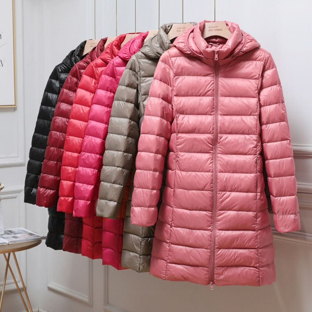 Plumessa Lightweight Down Jacket Effortless - main front view of ultralight feather down jacket
