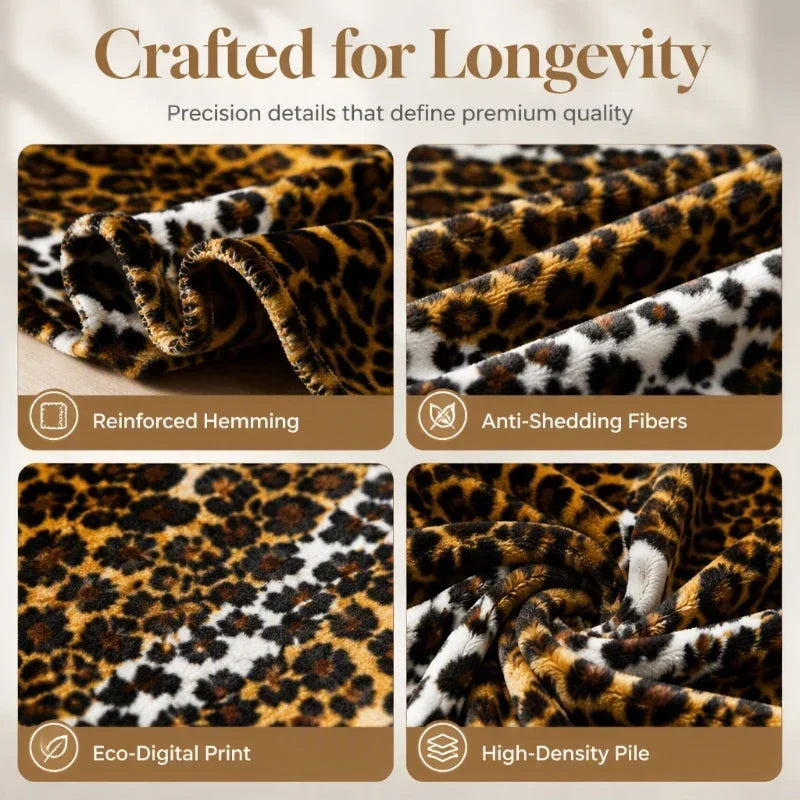 Plushara™ Měkká leopardí deka pro stylový komfort