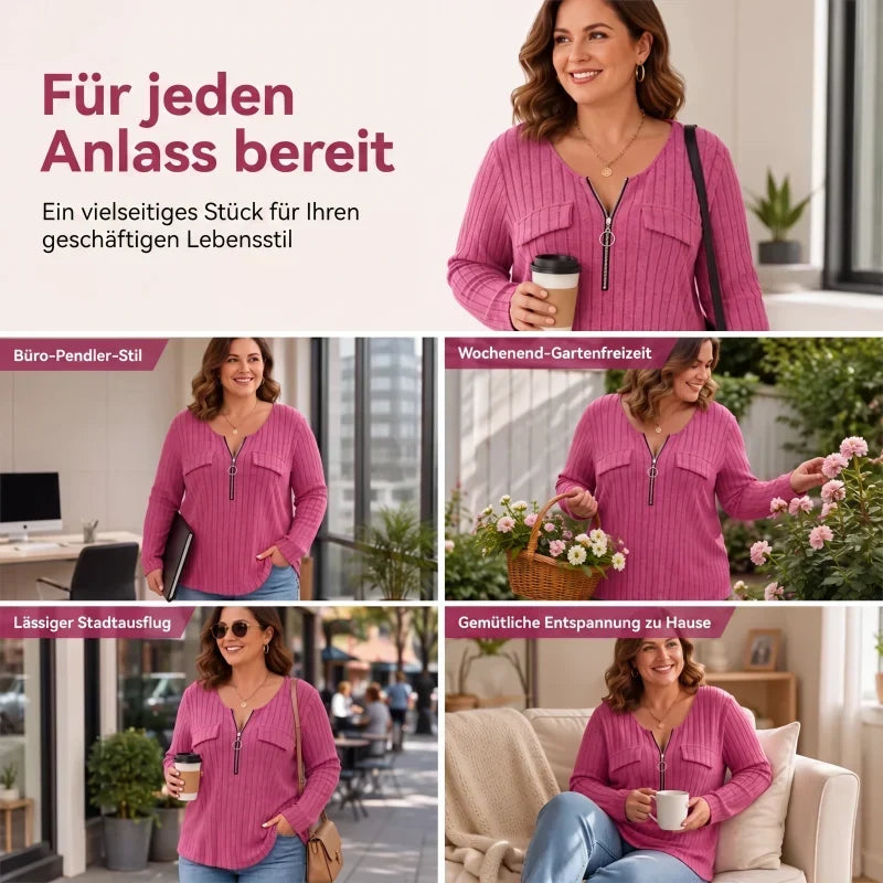 Rebecca Bolzano™ Žebrovaná halenka pro bezstarostný styl