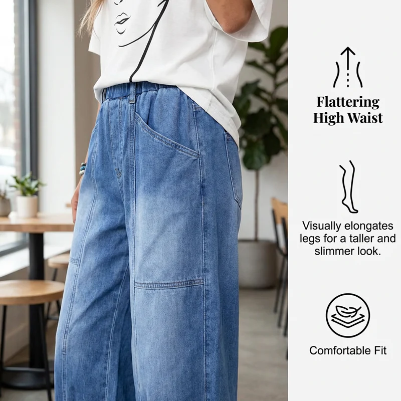 Relaxella™ džíny s měkkým pasem v casual střihu