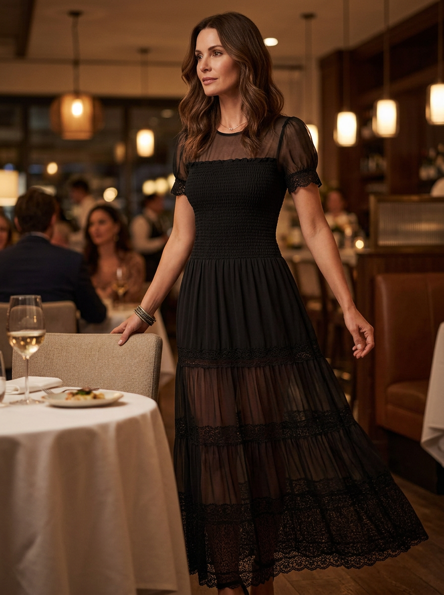 Sabina Astolfi™ Elegantní krajkové maxi šaty pro zvláštní příležitosti