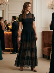 Sabina Astolfi™ Elegantní krajkové maxi šaty pro zvláštní příležitosti