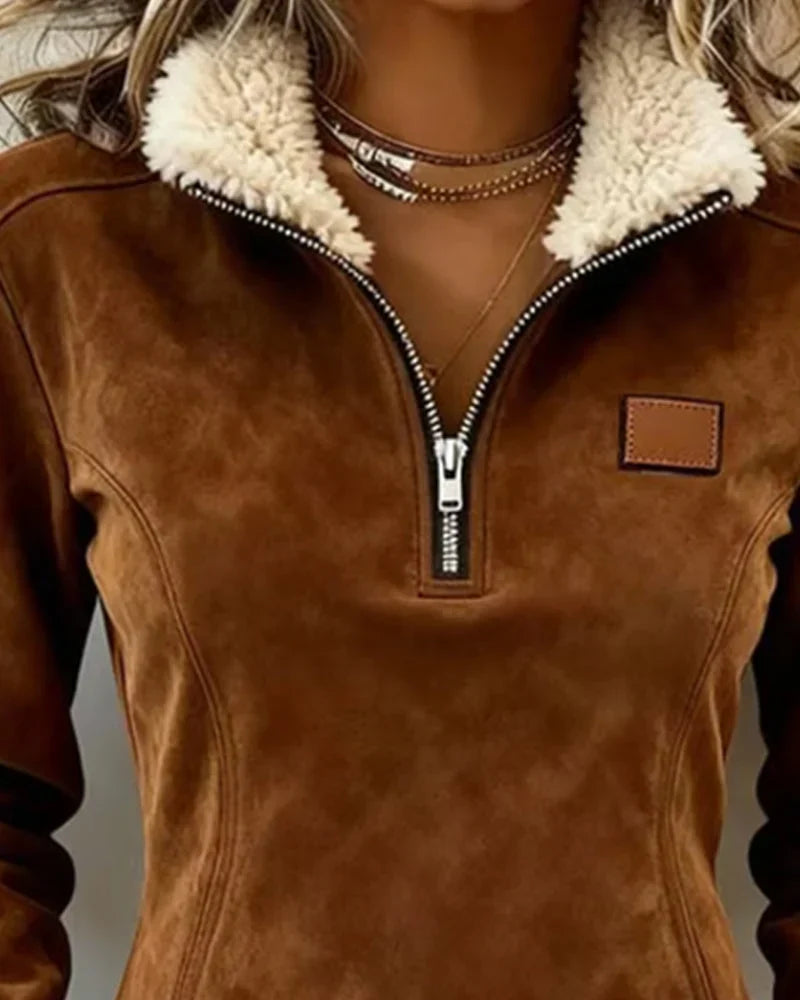 Sabina Avellino™ Mikina na half-zip s třásněmi pro bezstarostný styl