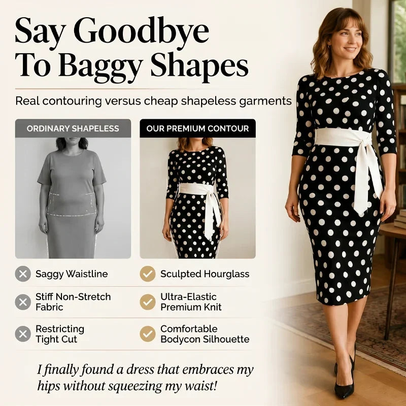 Sabina Azzolini™ Elegantní šaty s puntíky pro nenásilný styl