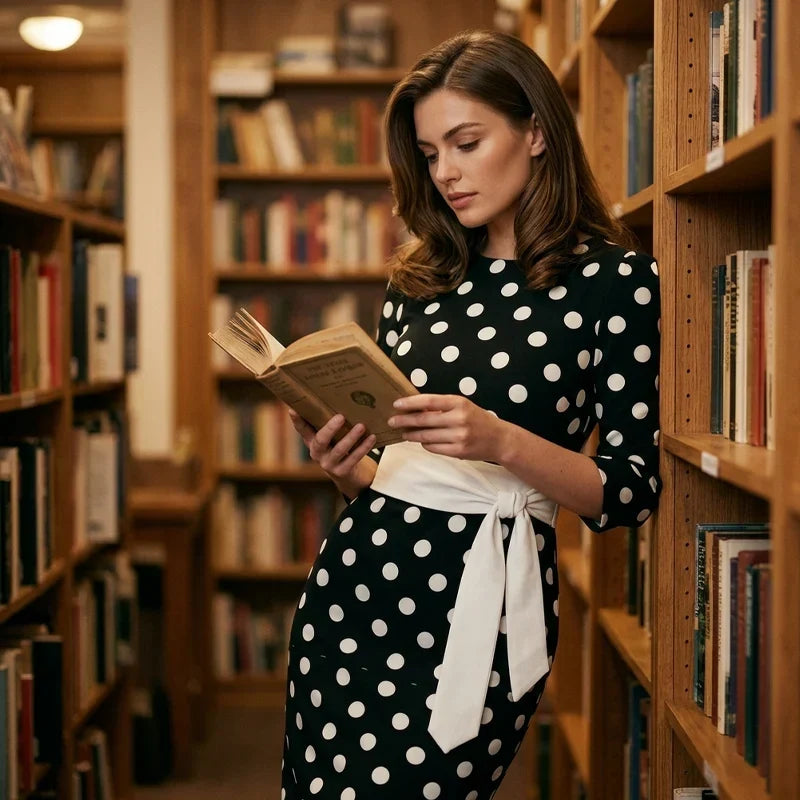 Sabina Azzolini™ Elegantní šaty s puntíky pro nenásilný styl