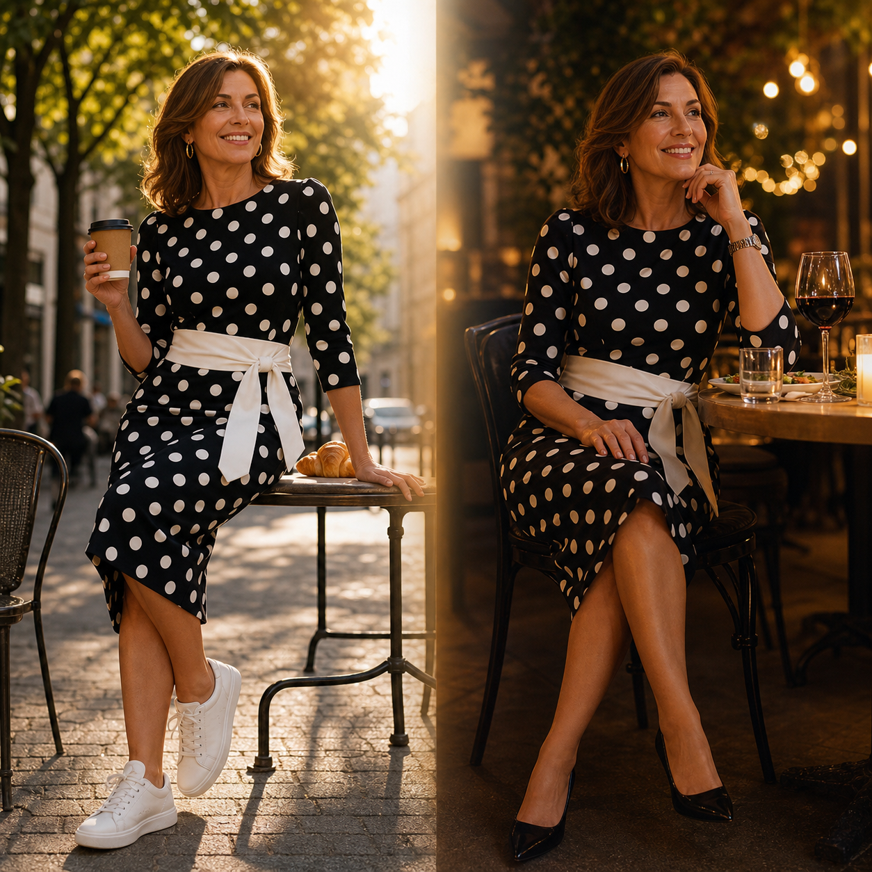 Sabina Azzolini™ Elegantní šaty s puntíky pro nenásilný styl