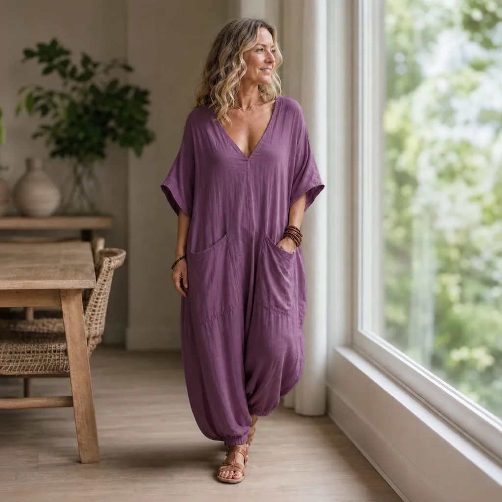 Sabina Saluzzo™ Prodyšný letní overal pro nenásilný styl