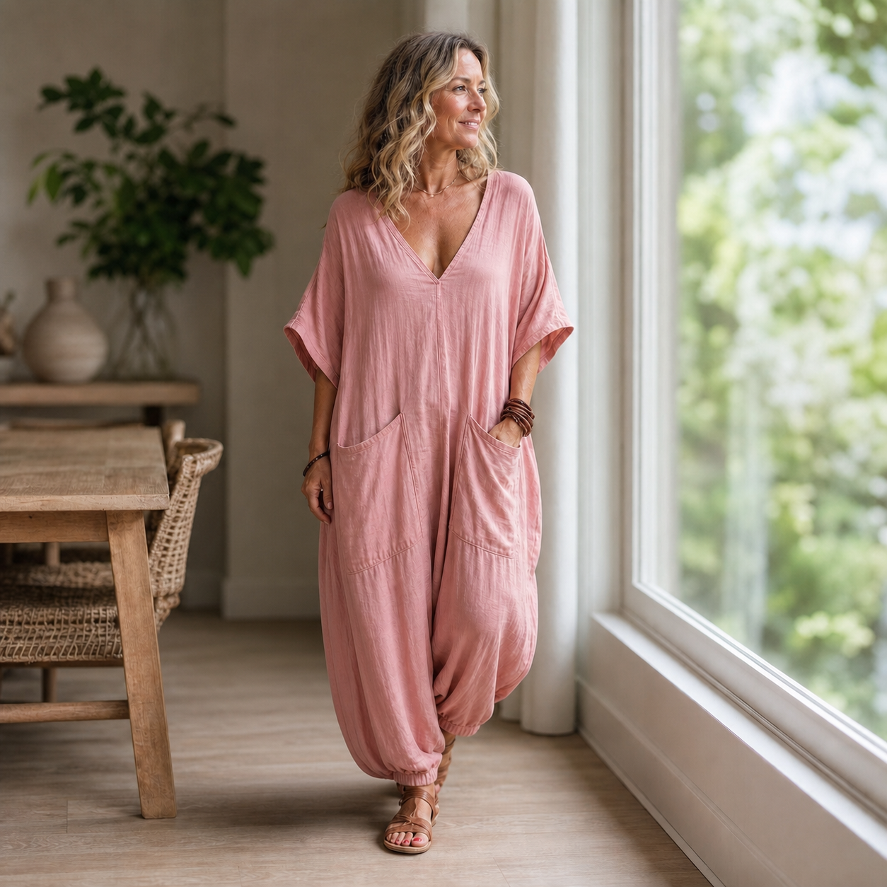 Sabina Saluzzo™ Prodyšný letní overal pro nenásilný styl