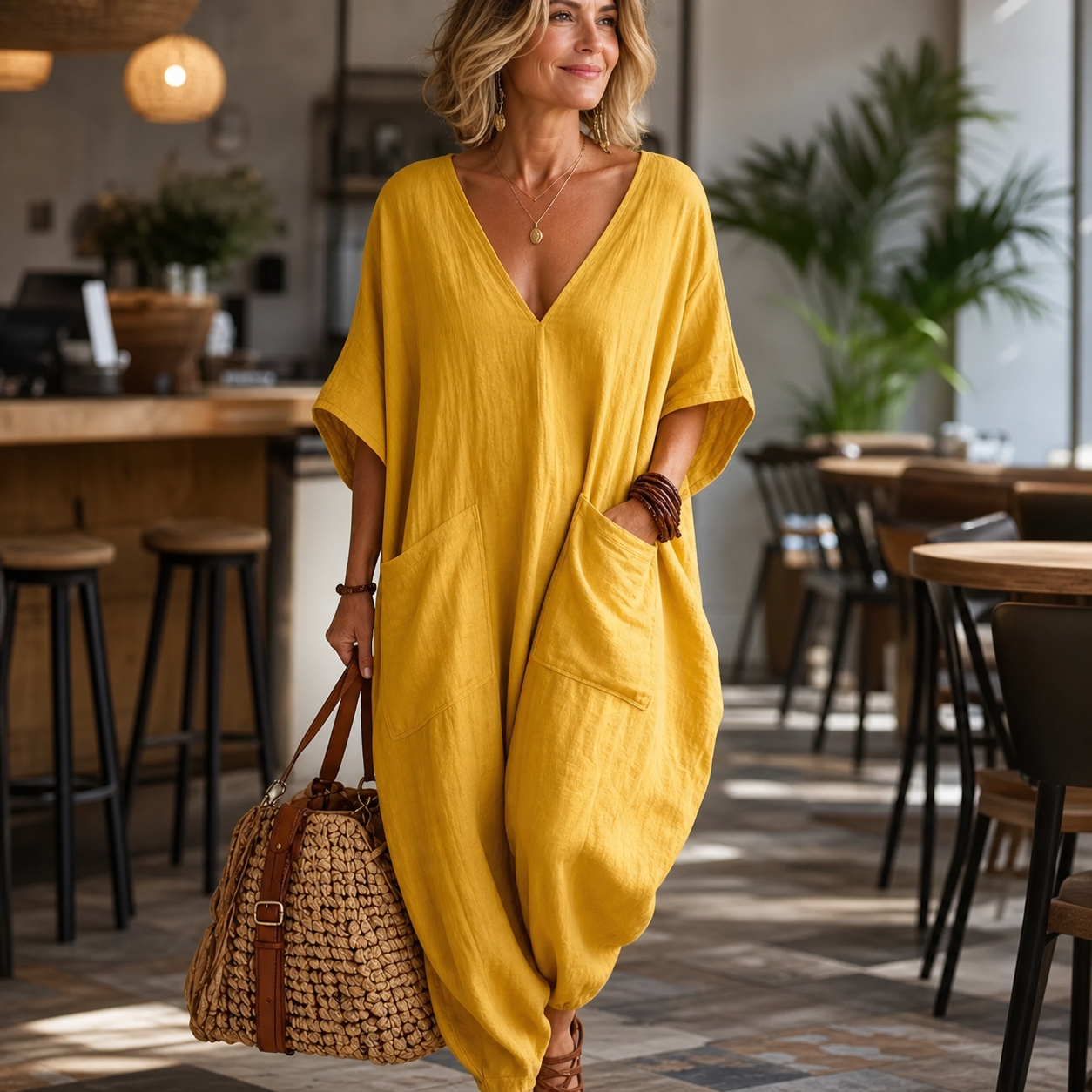 Sabina Saluzzo™ Prodyšný letní overal pro nenásilný styl