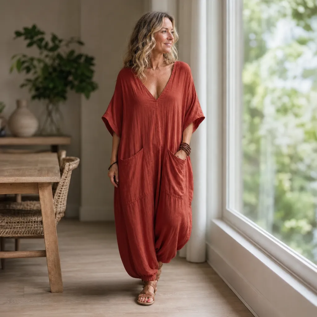 Sabina Saluzzo™ Prodyšný letní overal pro nenásilný styl