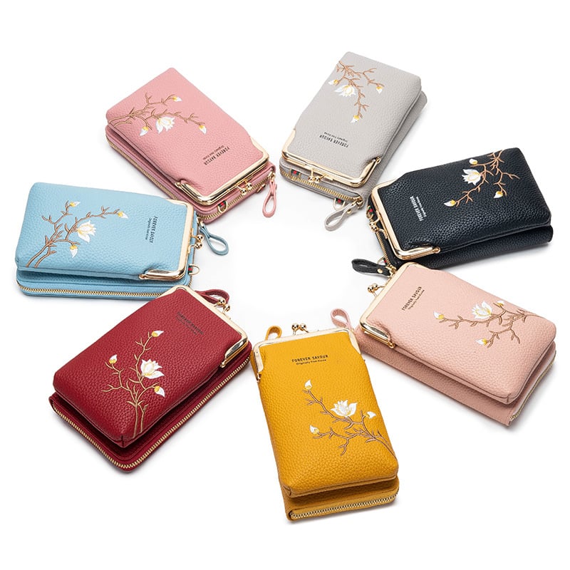 Seraphine Lux Compact Crossbody Wallet - main front view of women sling cross-body wallet