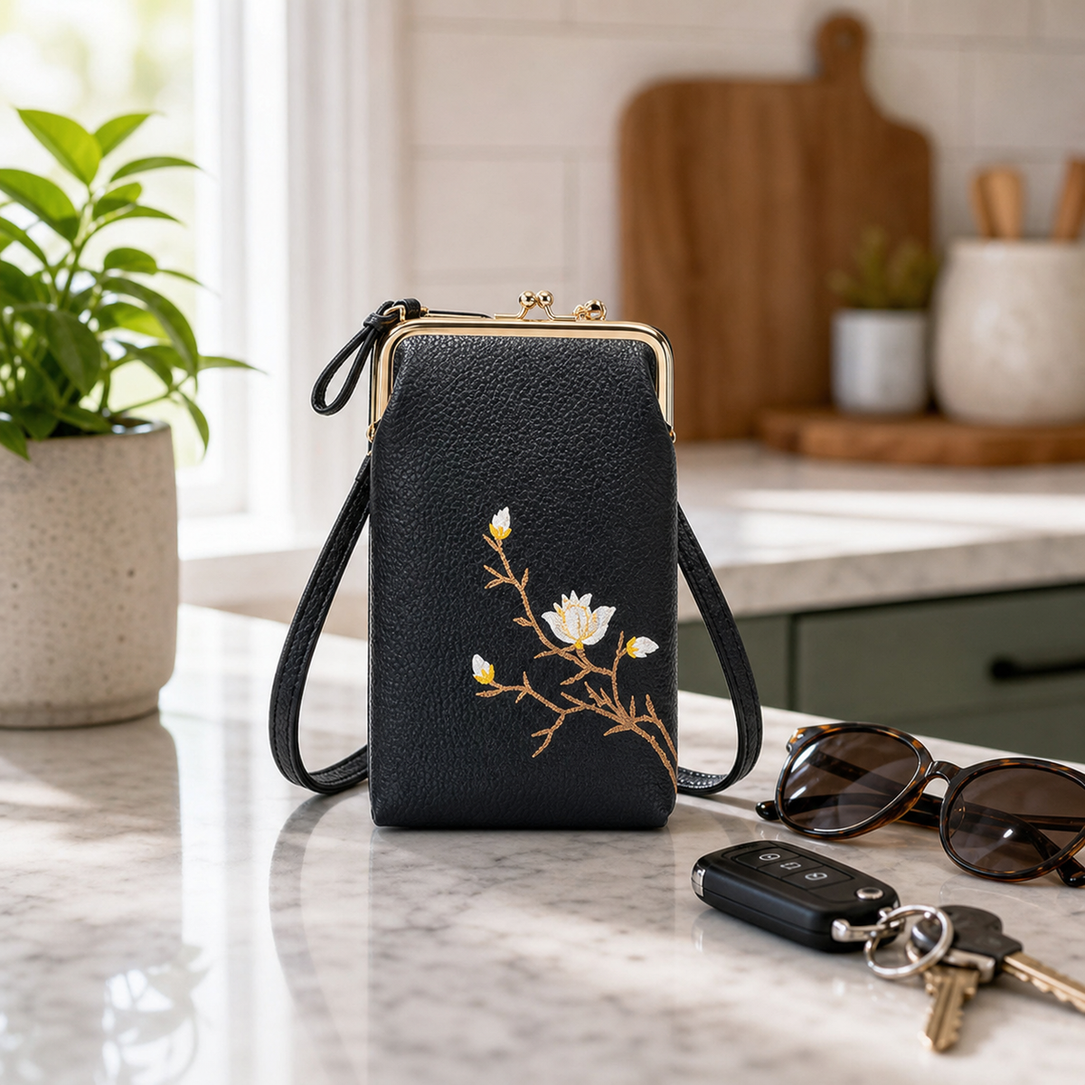 Seraphine Lux™ Kompaktní crossbody peněženka pro každodenní potřeby