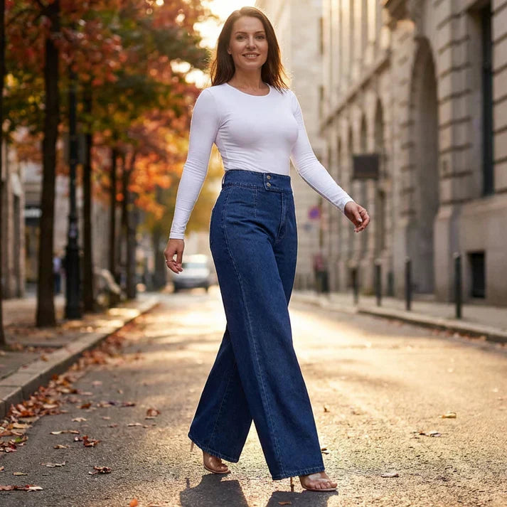 Serena Women's High-Waisted Wide-Leg Jeans - gallery view 05