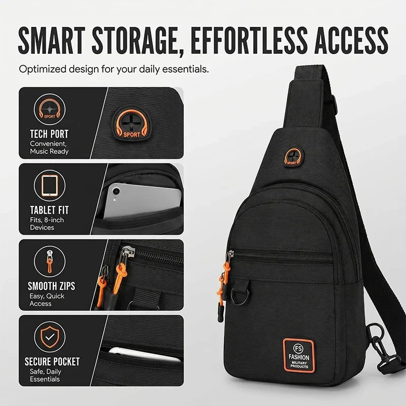 SlingGuard™ Vícekapesní crossbody taška přes rameno pro každodenní nošení