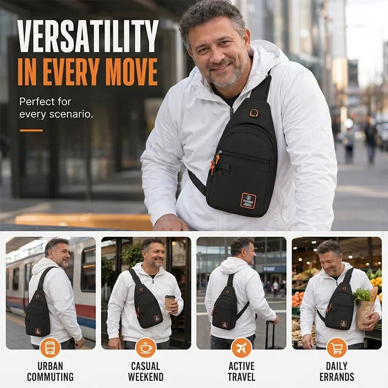 SlingGuard™ Vícekapesní crossbody taška přes rameno pro každodenní nošení