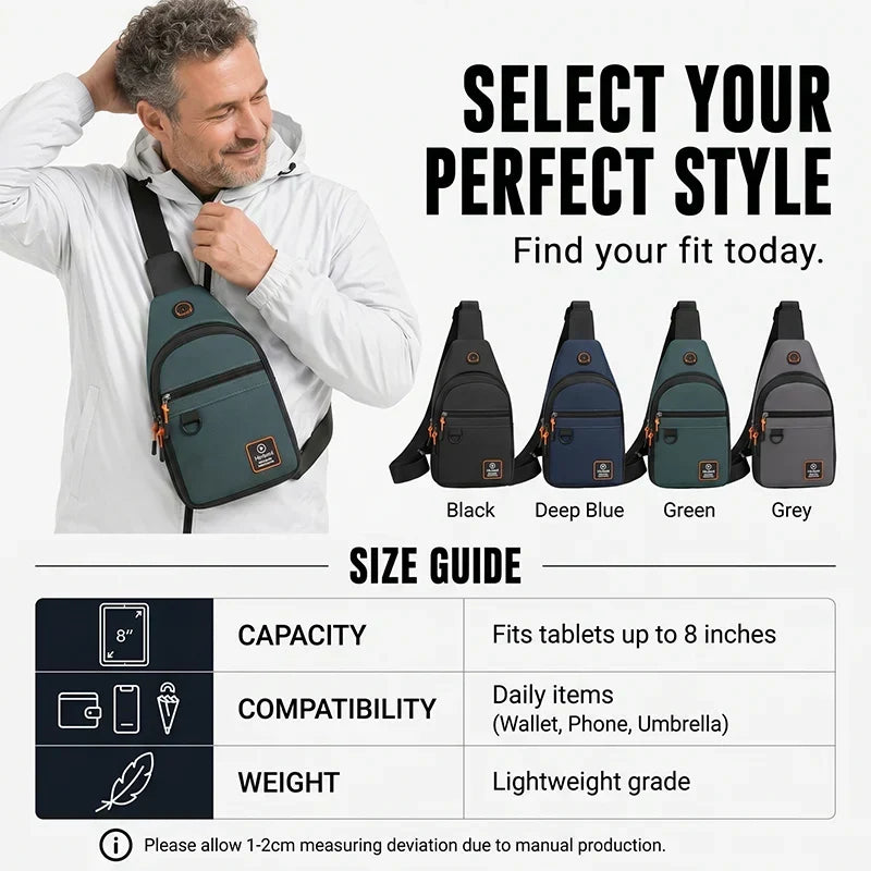 SlingGuard™ Vícekapesní crossbody taška přes rameno pro každodenní nošení