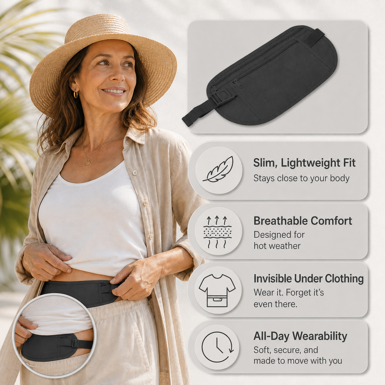 StashGuard™ Bezpečnostní ledvinka s RFID ochranou pro cestování bez starostí