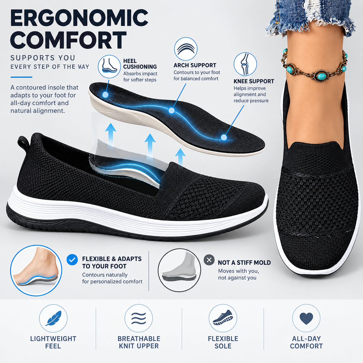 StepCushion Prime™ Ortopedické nazouvací vycházkové boty pro dny bez bolesti