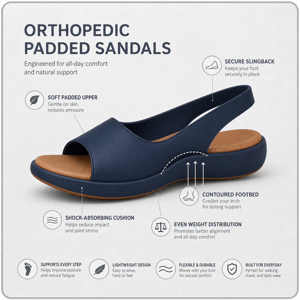 StepCushion Pro™ Polstrované sandály pro chůzi bez bolesti