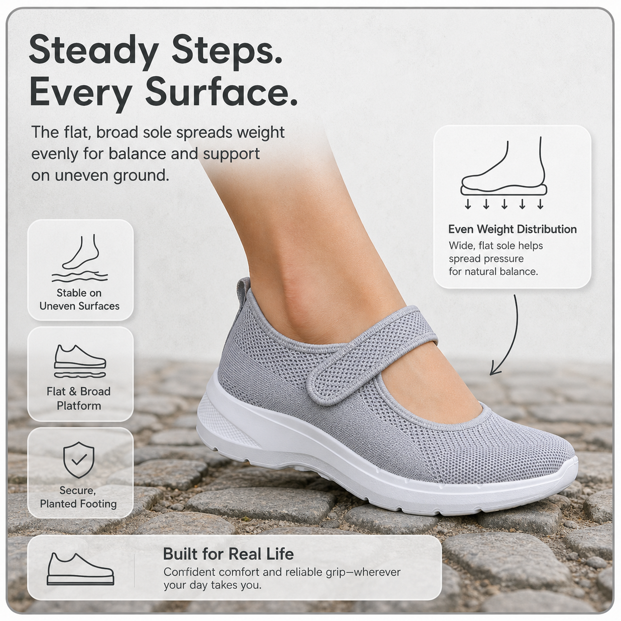 StrideFit Pro™ Pohodlné vycházkové tenisky s nastavitelným páskem