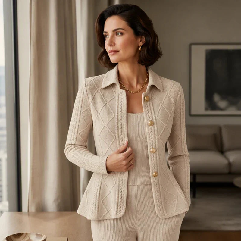 Sveva Nespoli™ Elegantní blazer s volánkovým peplumem do práce
