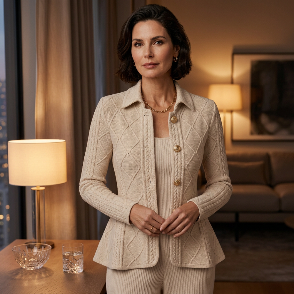 Sveva Nespoli™ Elegantní blazer s volánkovým peplumem do práce