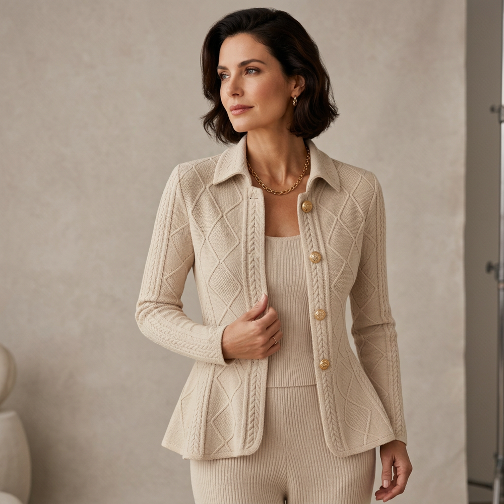 Sveva Nespoli™ Elegantní blazer s volánkovým peplumem do práce